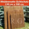 Weidenmatte Sichtschutz Rollzaun 130 cm x 500 cm